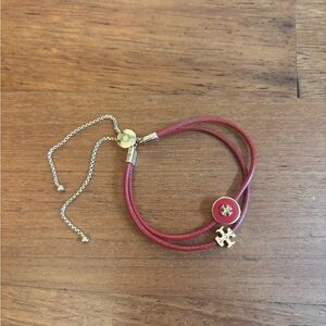 Tory Burch Red and Gold Charm Bracelet